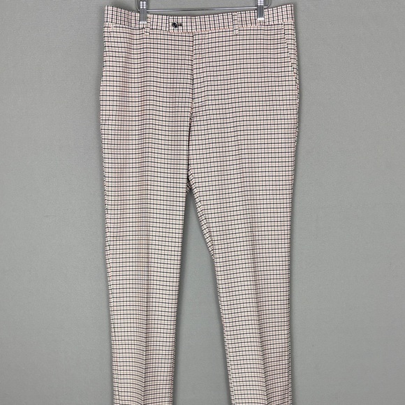 Paisley & Gray Beige, Navy & Red Plaid Dress Pants - Picture 8 of 15